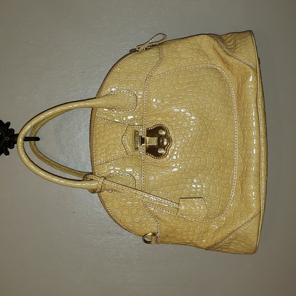 Yellow crocodile purse